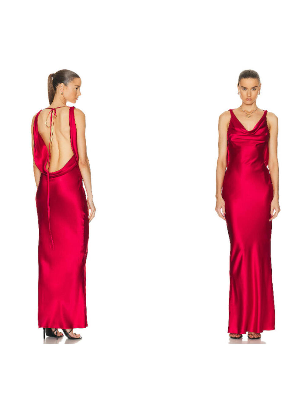 Mirror Palais Plunging Back Cowl Dress in Scarlett Size XS NWT $995 MSRP